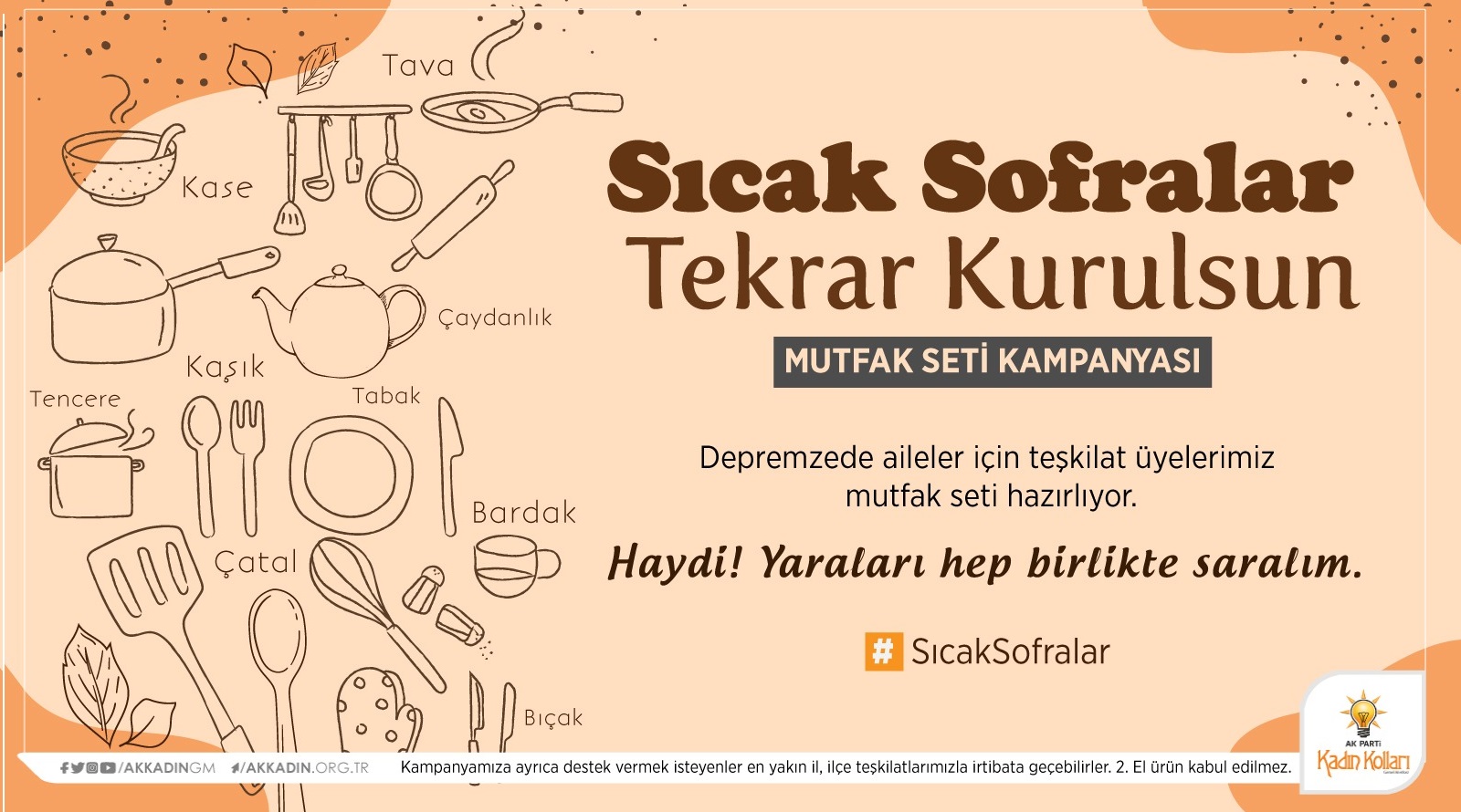 AK PARTİ KADIN KOLLARINDAN MUTFAK SETİ YARDIMI