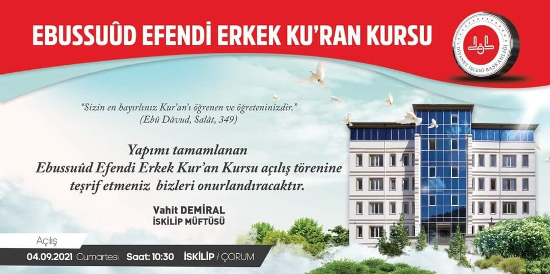 ÇAKMAKDEDE KUR’AN KURSUNUN ADI EBUSSUD EFENDİ KUR’AN KURSU OLARAK DEĞİŞTİ.