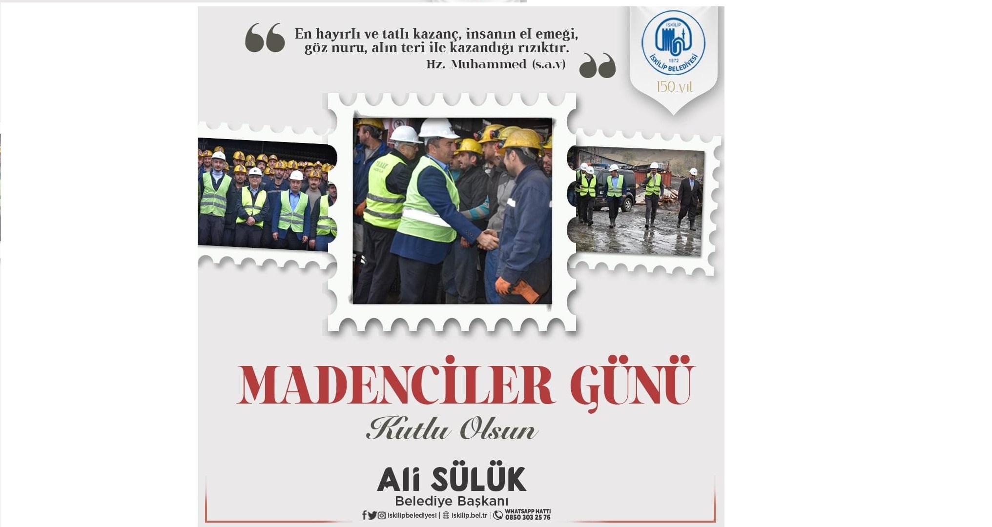  BAŞKAN SÜLÜK, MADENCİLER GÜNÜNÜ KUTLADI