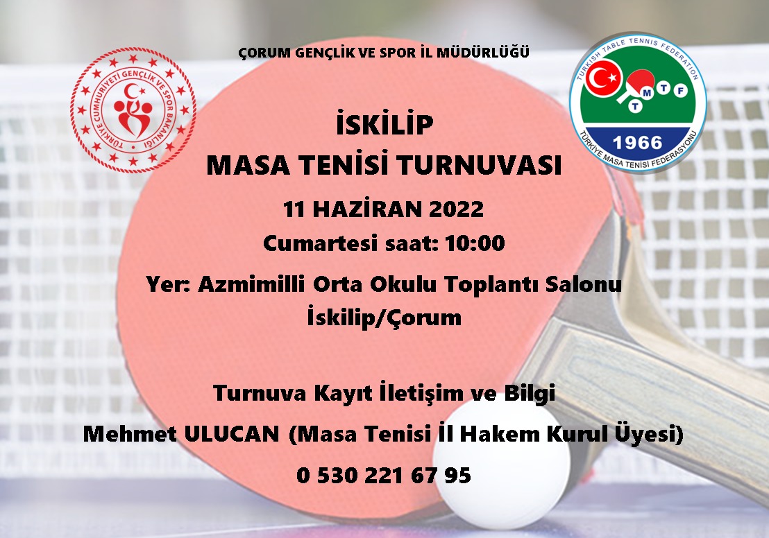 MASA TENİSİ TURNUVASINA DAVET