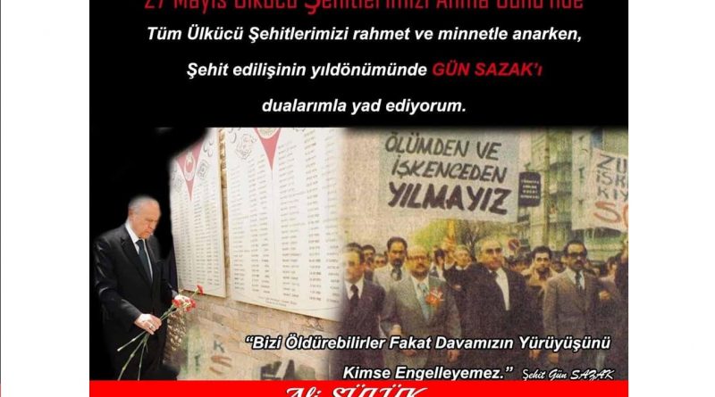 BAŞKAN SÜLÜK GÜN SAZAK VE ÜLKÜCÜ ŞEHİTLERİ ANDI 